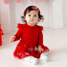 Load image into Gallery viewer, Peppermint Swirl Christmas Long Sleeve Tutu Bodysuit - Baby
