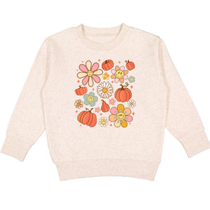 Pumpkin Daisy Doodle Sweatshirt - Natural
