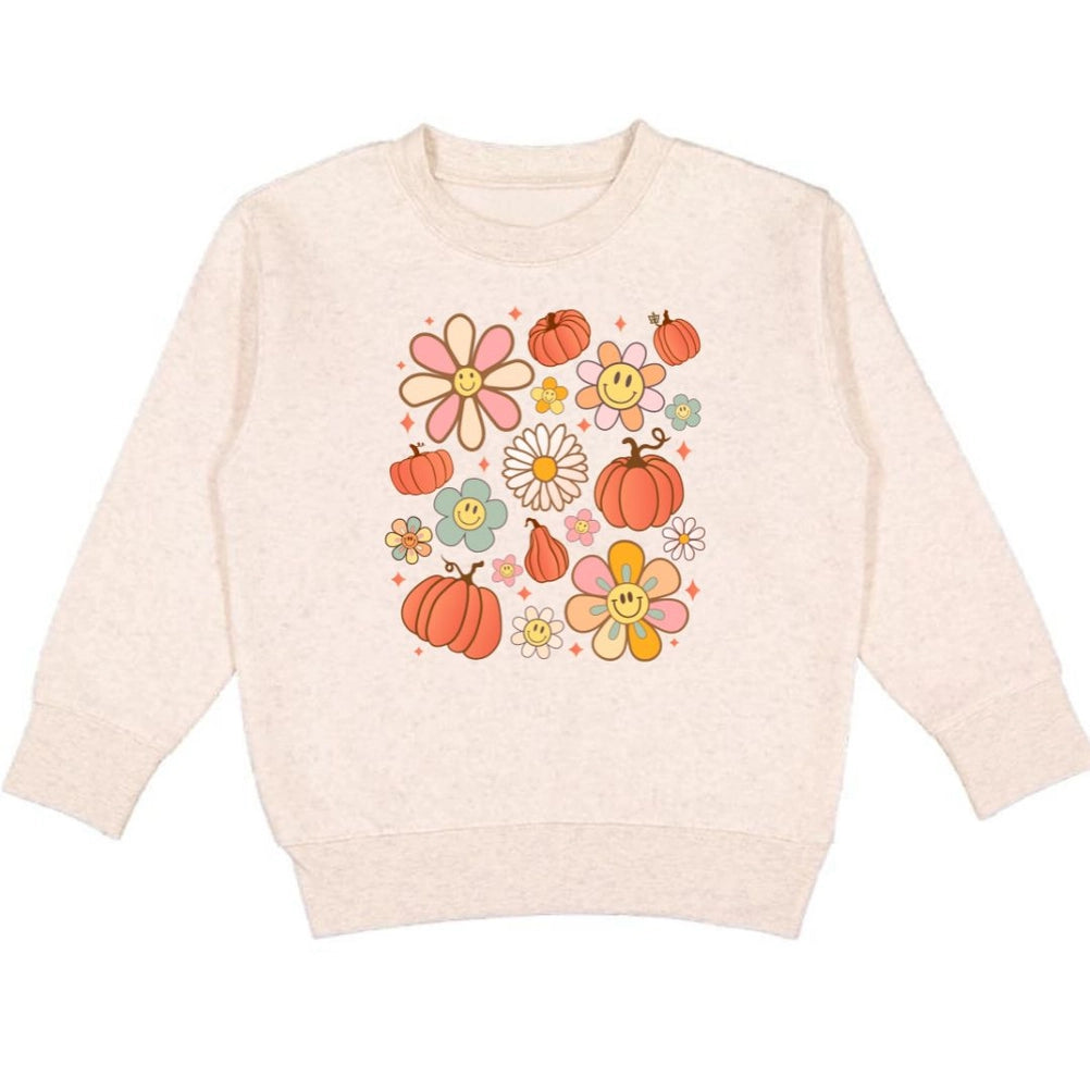 Pumpkin Daisy Doodle Sweatshirt - Natural