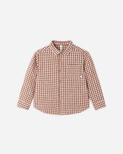 Load image into Gallery viewer, Collared Long Sleeve Shirt Brick Check
