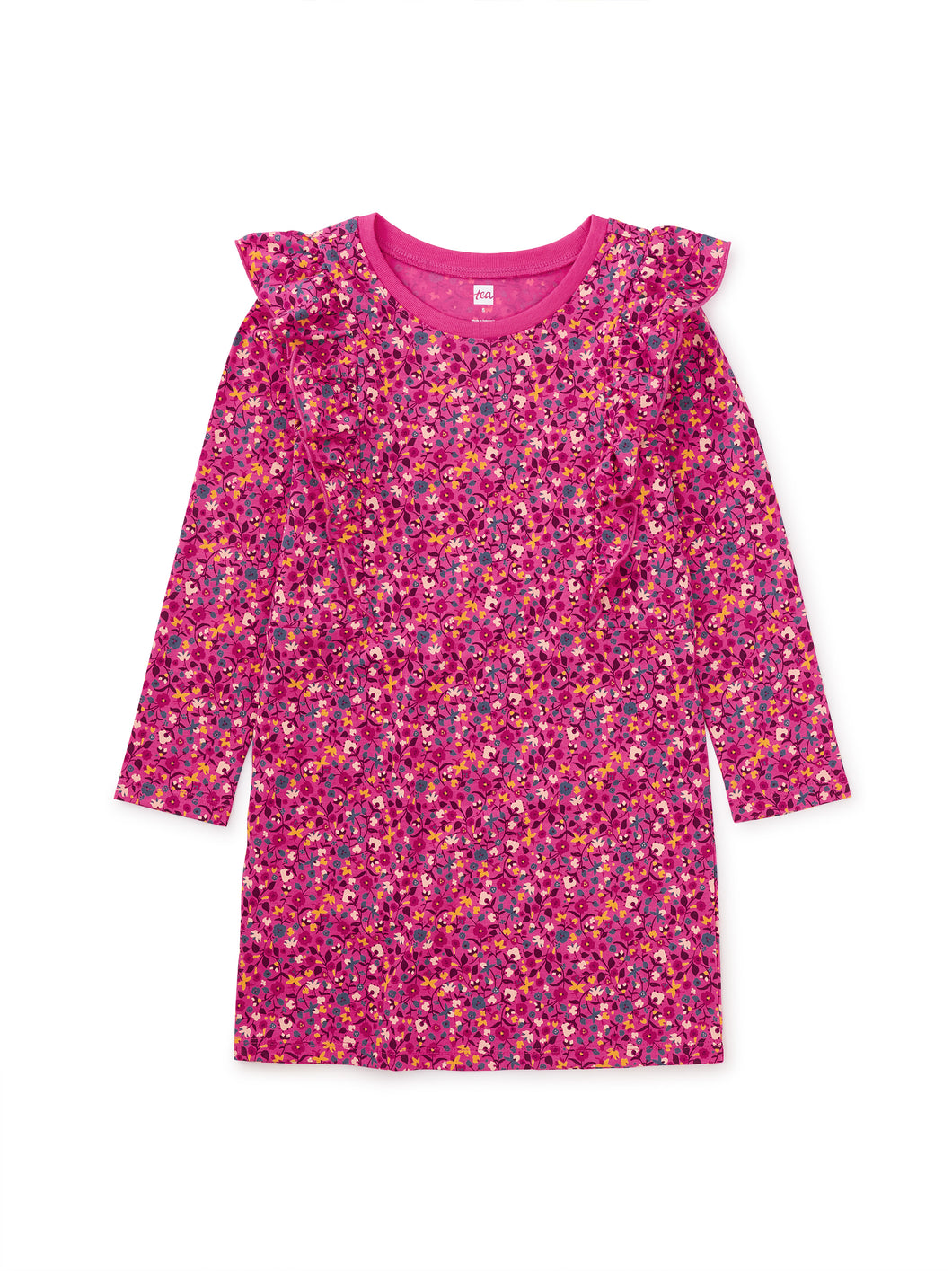 Ruffle Sleeve A-Line Dress - Himalayan Floral