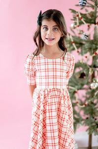 Puff Dress in Scarlet Plaid