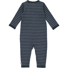 Load image into Gallery viewer, Stripe Rib Bodysuit - Night Blue/Spa Green
