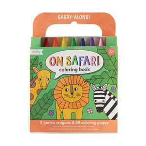 Carry Along Crayon & Coloring Book Kit - On Safari Set Of 10