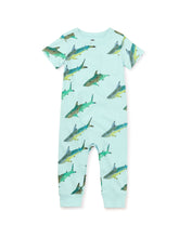 Load image into Gallery viewer, Pocket Baby Romper - Coastal Sharks
