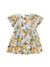 Load image into Gallery viewer, Butterfly Sleeve Twirl Dress - Safari Toile
