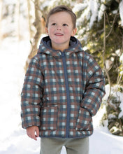 Load image into Gallery viewer, Lightweight Reversible Puffer Midnight Check
