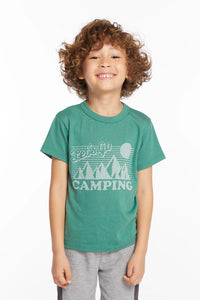 Let’s Go Camping Green Short Sleeve T- Shirt