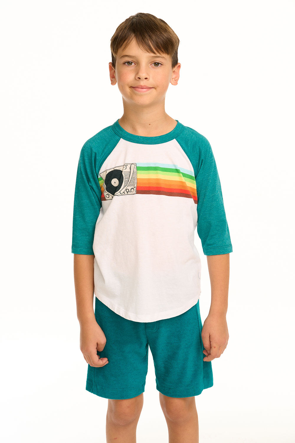 Turntable Rainbow Raglan Tee
