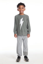 Load image into Gallery viewer, Long Sleeve Sweatshirt With Scribble Bolt - Safari Grey

