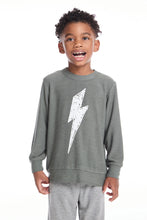 Load image into Gallery viewer, Long Sleeve Sweatshirt With Scribble Bolt - Safari Grey

