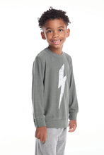 Load image into Gallery viewer, Long Sleeve Sweatshirt With Scribble Bolt - Safari Grey
