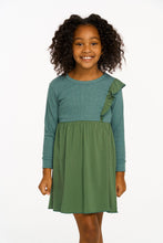 Load image into Gallery viewer, Linen Rib + Heirloom Woven Dress - Forest Green
