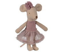 Load image into Gallery viewer, Stuffed mouse toy with a pink dress and flower headband on a white background
