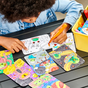 Undercover Art Hidden Pattern Coloring Activity Dino