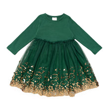 Load image into Gallery viewer, Emerald Sequin Christmas L/S Tutu Dress

