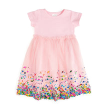 Load image into Gallery viewer, Pink Confetti Short Sleeve Tutu Dress
