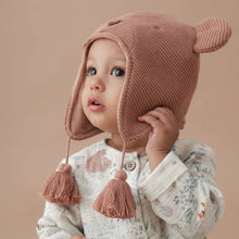Load image into Gallery viewer, Aviator Hat Bear - Rust 0-12M
