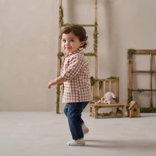 Load image into Gallery viewer, Rust Gingham Button Down
