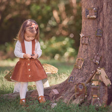 Load image into Gallery viewer, Rust Corduroy Skirt with Straps + Bodysuit
