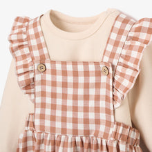 Load image into Gallery viewer, Rust Gingham Pinafore Dress + Bodysuit
