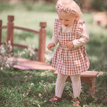 Load image into Gallery viewer, Rust Gingham Pinafore Dress + Bodysuit
