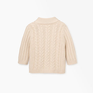 Rainy Day V-Neck Horseshoe Cable Cardigan