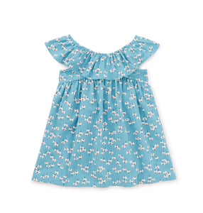Ruffle Neck Baby Dress - Mexican Hat Floral