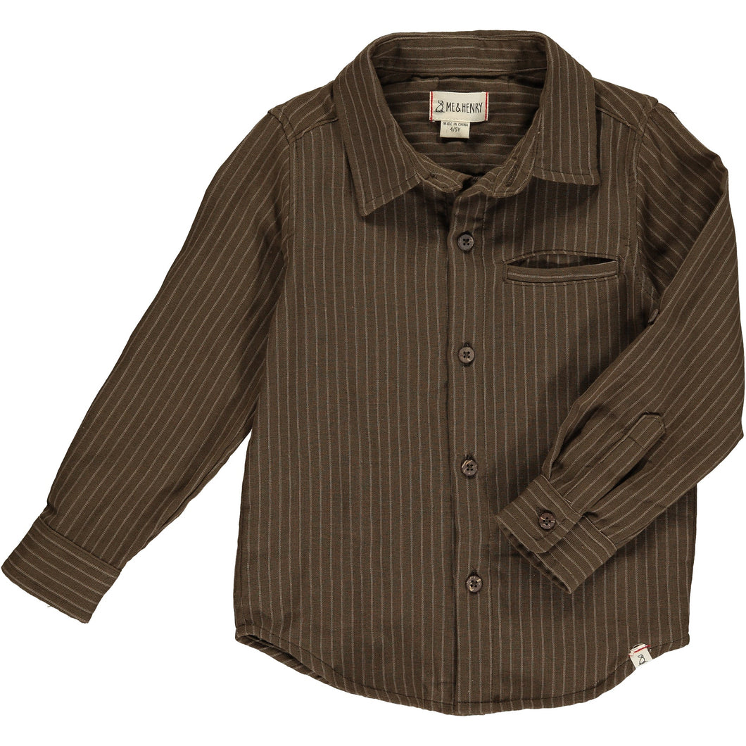 Atwood Woven Shirt - Brown Stripe