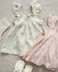 Smocked Jersey Dress - Swans
