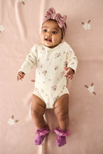 Load image into Gallery viewer, Organic Cotton Long Sleeve Bodysuit - Lauren Floral Tofu
