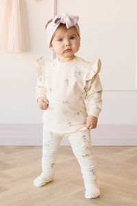 Organic Cotton Maple Sweatshirt - Playful Kittens Whisper White Large