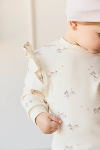 Organic Cotton Maple Sweatshirt - Playful Kittens Whisper White Large