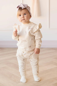 Organic Cotton Maple Sweatshirt - Playful Kittens Whisper White Large