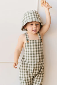 Organic Cotton Kingston Overall-Gingham Grape Leaf