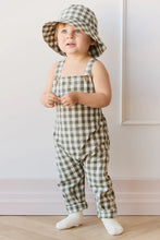 Load image into Gallery viewer, Organic Cotton Kingston Overall-Gingham Grape Leaf
