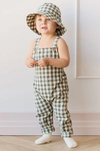 Organic Cotton Kingston Overall-Gingham Grape Leaf