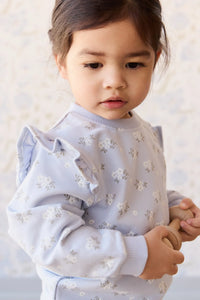 Organic Cotton Maple Sweatshirt - Rose Floral Smoke