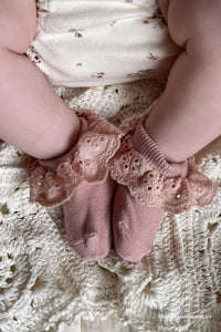 Frill Ankle Sock - Mauve Shadow