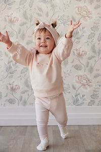 Organic Cotton Penny Sweater Ballet Pink - Baby Girl