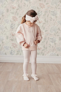 Organic Cotton Penny Sweater - Ballet Pink - Big Girl