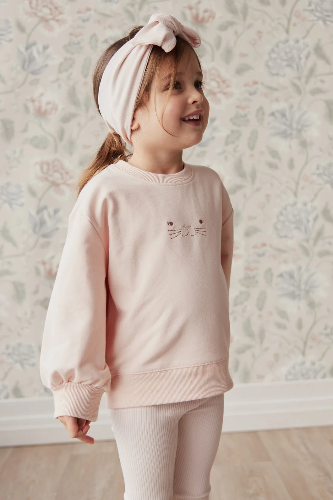 Organic Cotton Penny Sweater - Ballet Pink - Big Girl