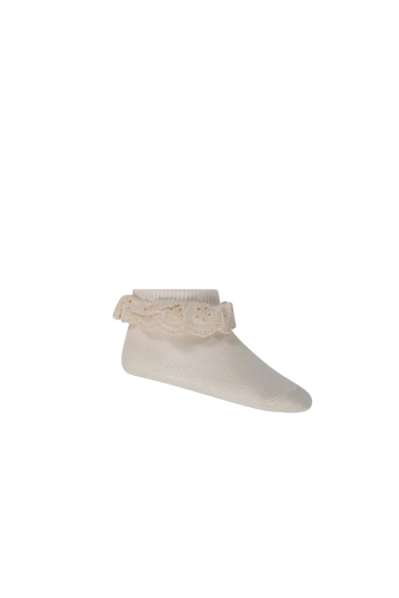Frill Ankle Sock - Rosewater