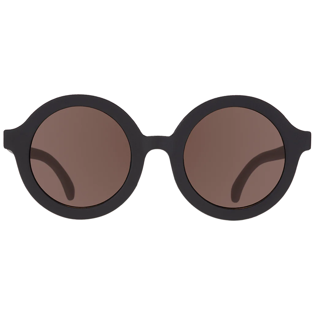 Euro Round Jet Black Sunglasses