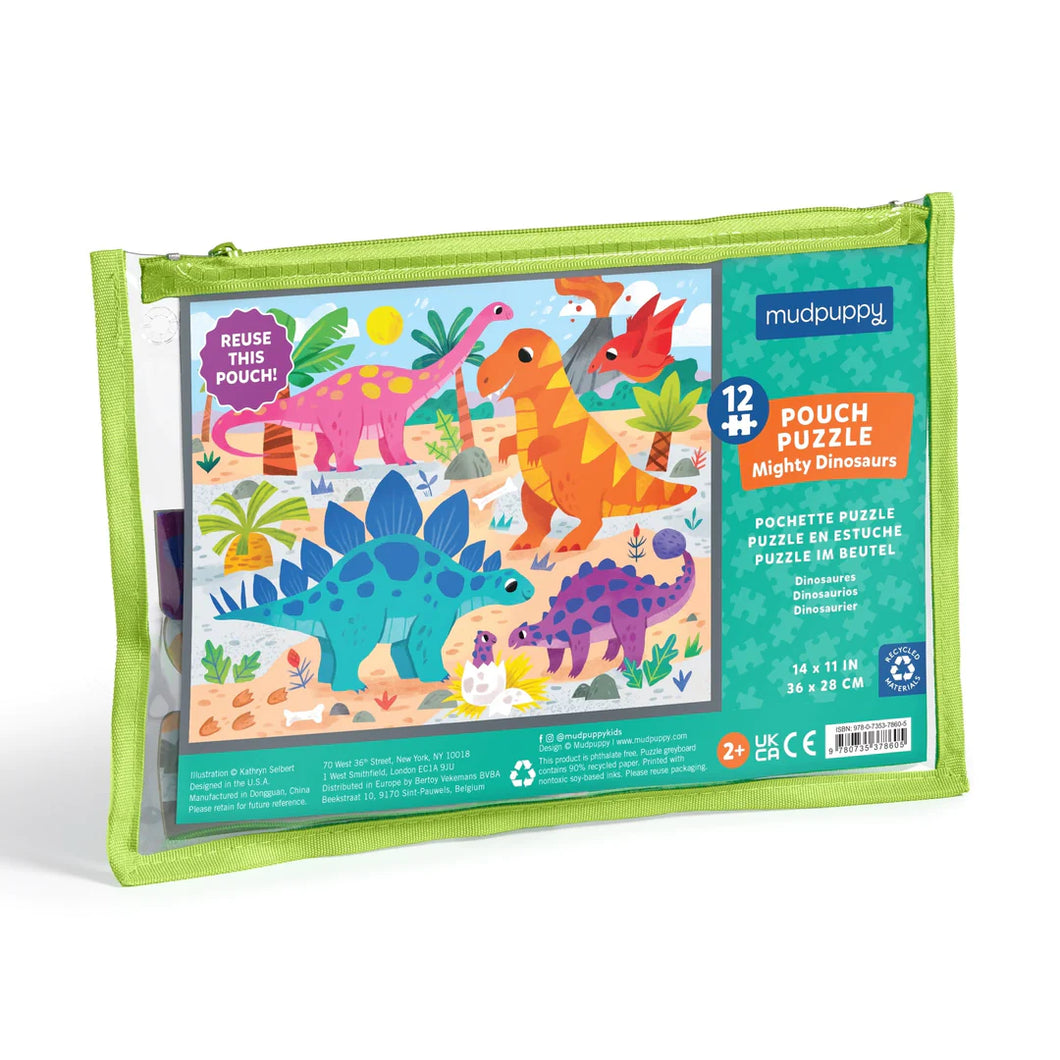 Mighty Dinosaur 12 Piece Puzzle Pouch