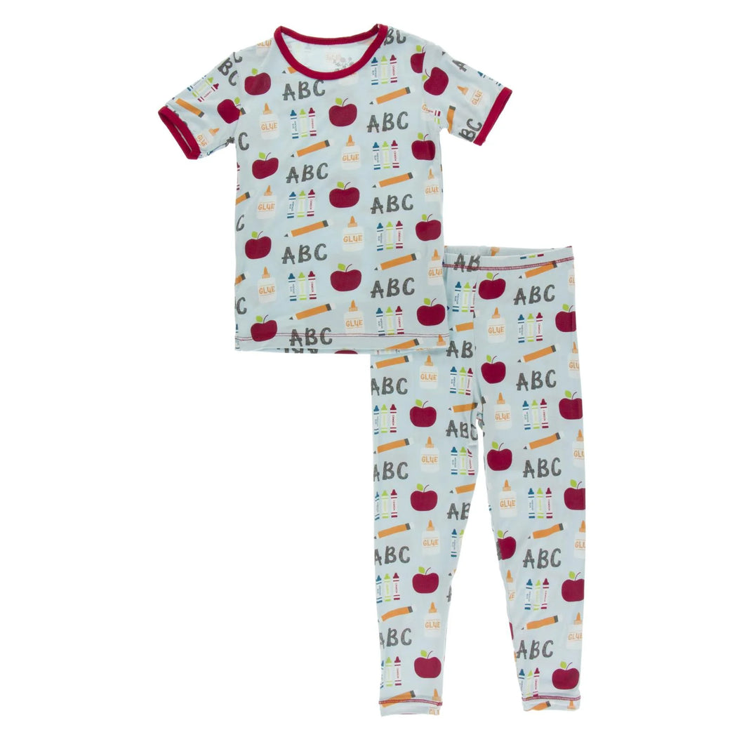 Short Sleeve Pajama Set - Spring Sky First Day Of School