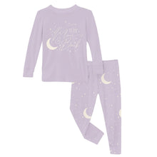 Load image into Gallery viewer, Long Sleeve Graphic Tee Pajama Set Thistle Starry Sky &amp; Moon
