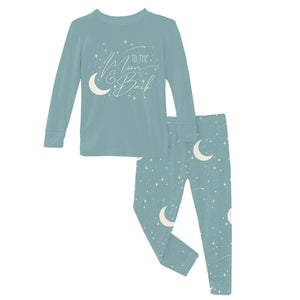 Long Sleeve Graphic Tee Pajama Set Jade Starry Sky & Moon