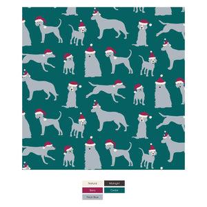 2 Way Zipper Footie - Cedar Santa Dogs