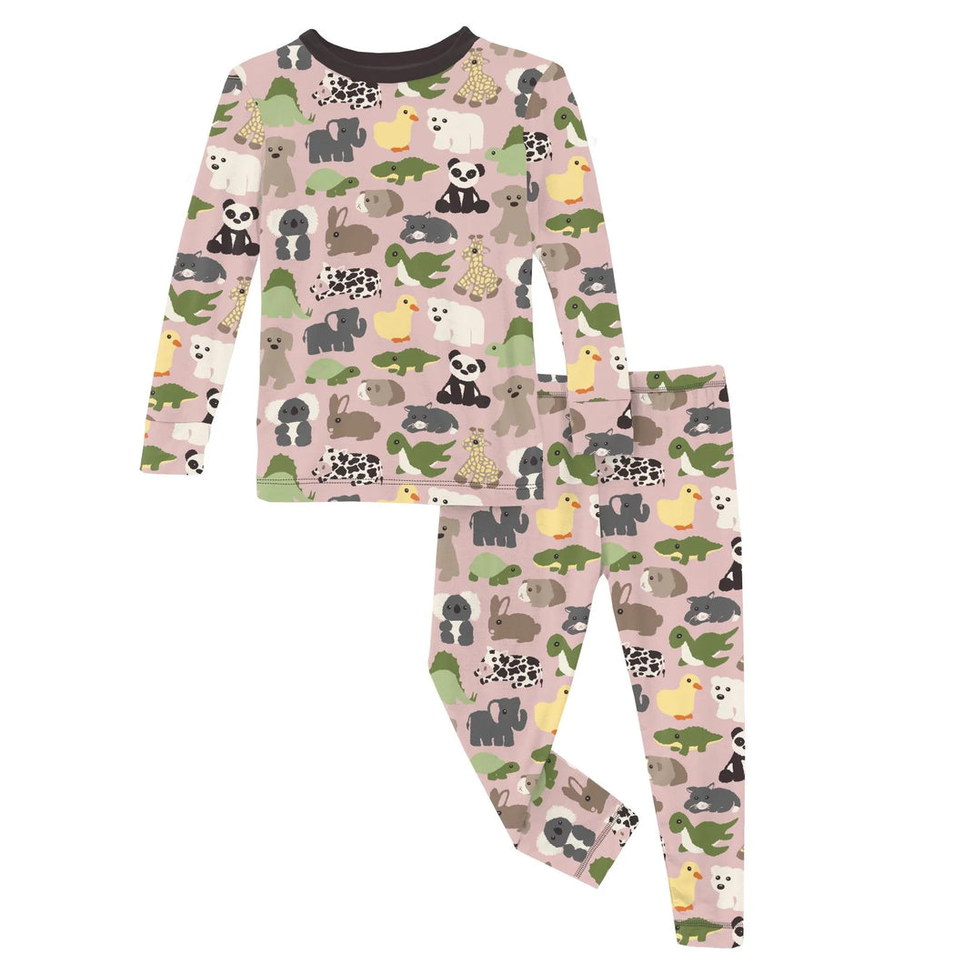 Print Long Sleeve Pajama Set - Baby Rose Too Many Stuffies
